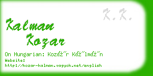 kalman kozar business card